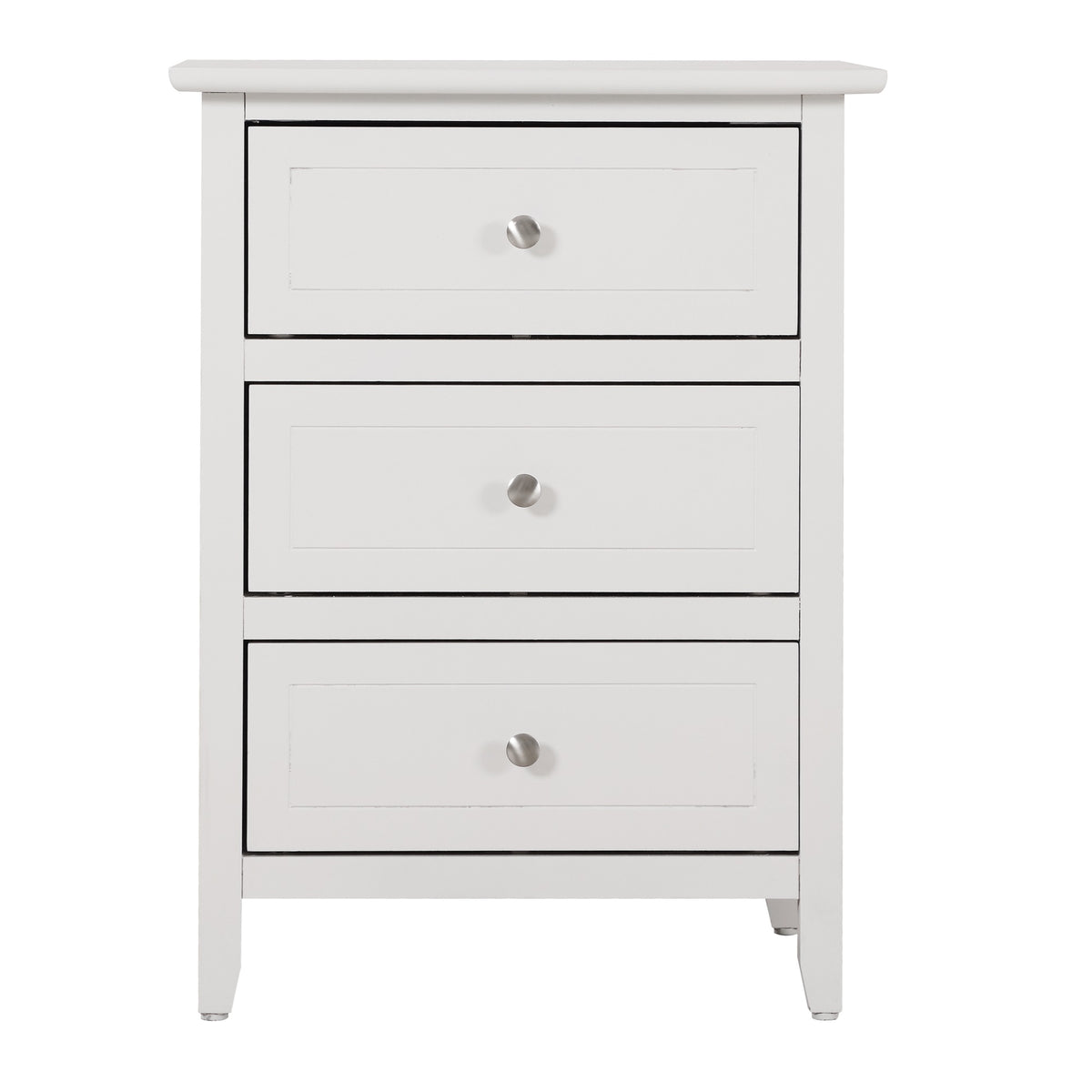 Daniel 3Drawer White Nightstand (25 In. H X 15 In. W X 19 In. D)