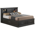 Louis Philippe Black Full Storage Platform Bed With 6 Storage Drawers