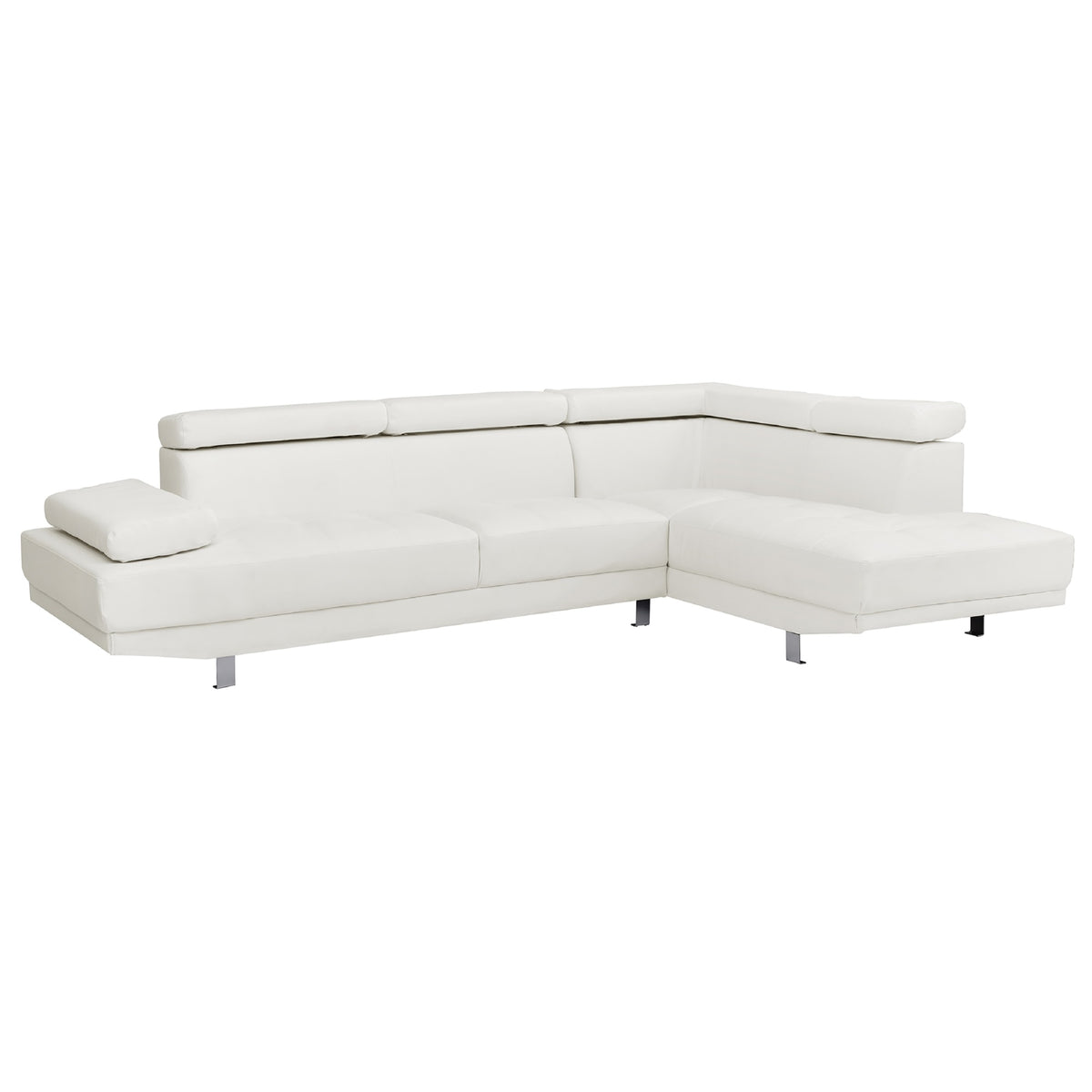 Riveredge 109 In. W 2Piece Faux Leather L Shape Sectional Sofa In White