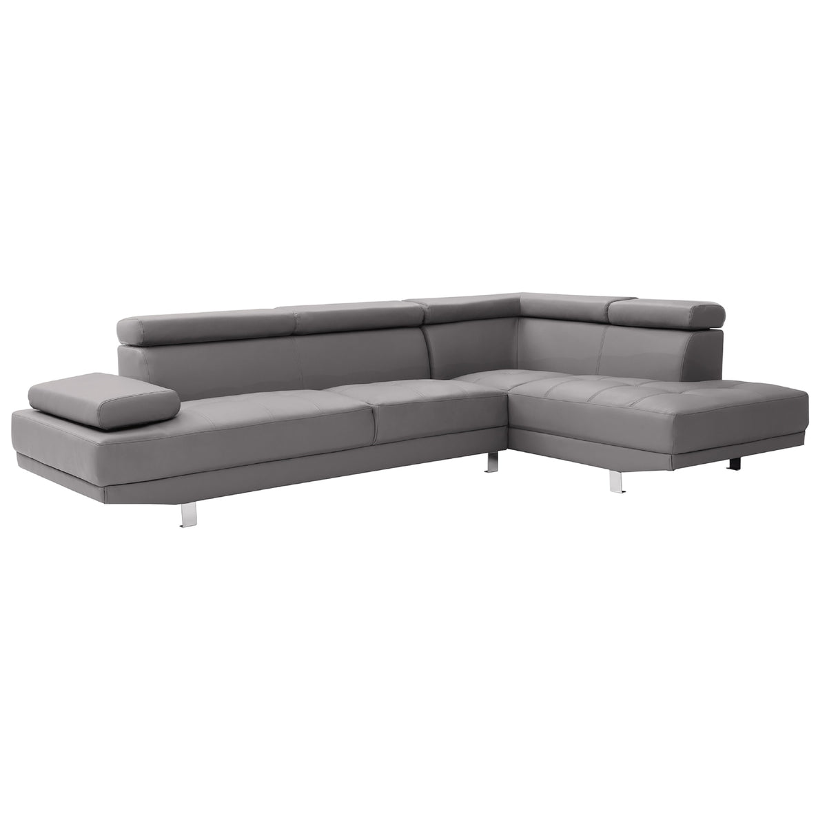 Riveredge 109 In. W 2Piece Faux Leather L Shape Sectional Sofa In Gray