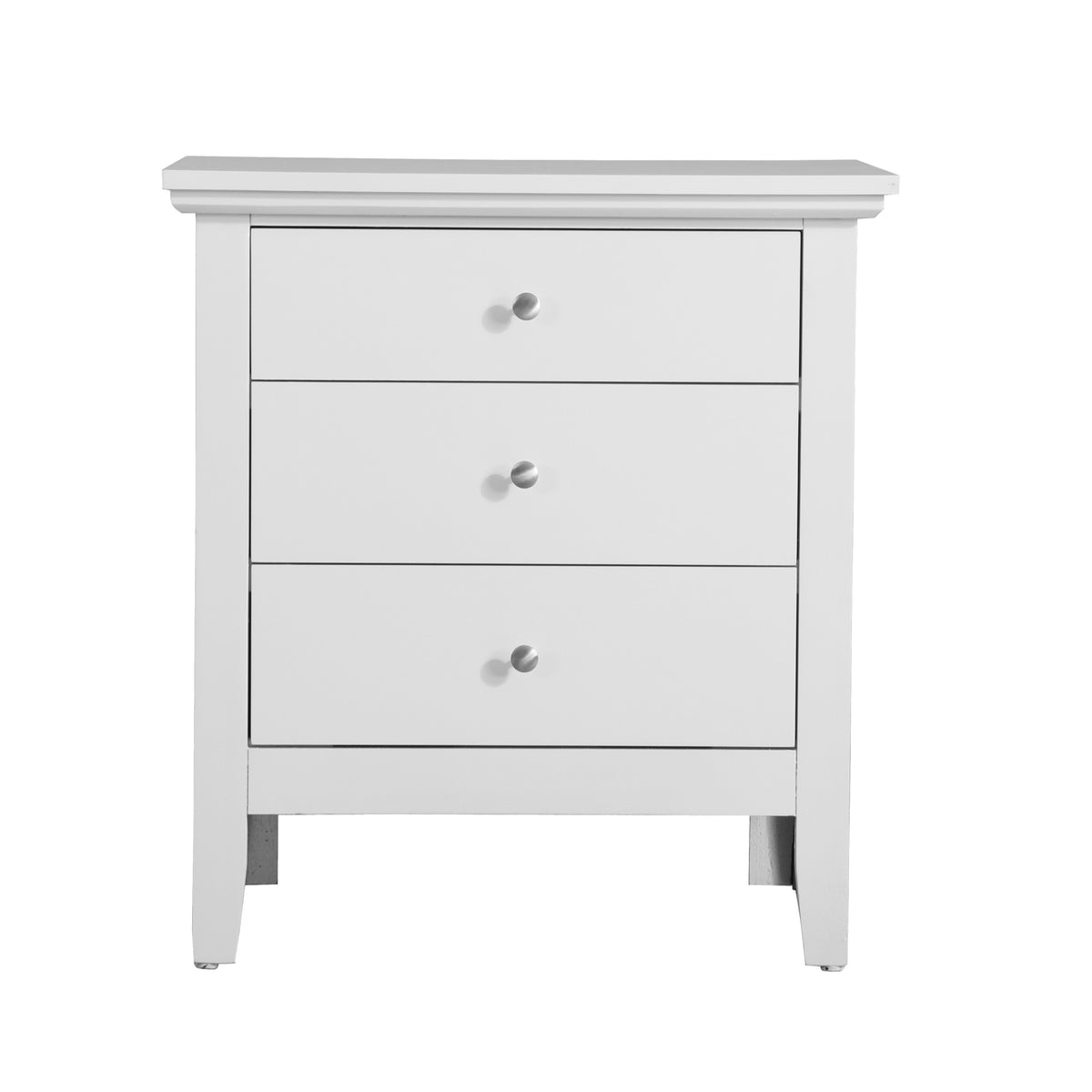 Hammond 3Drawer White Nightstand (26 In. H X 18 In. W X 24 In. D)