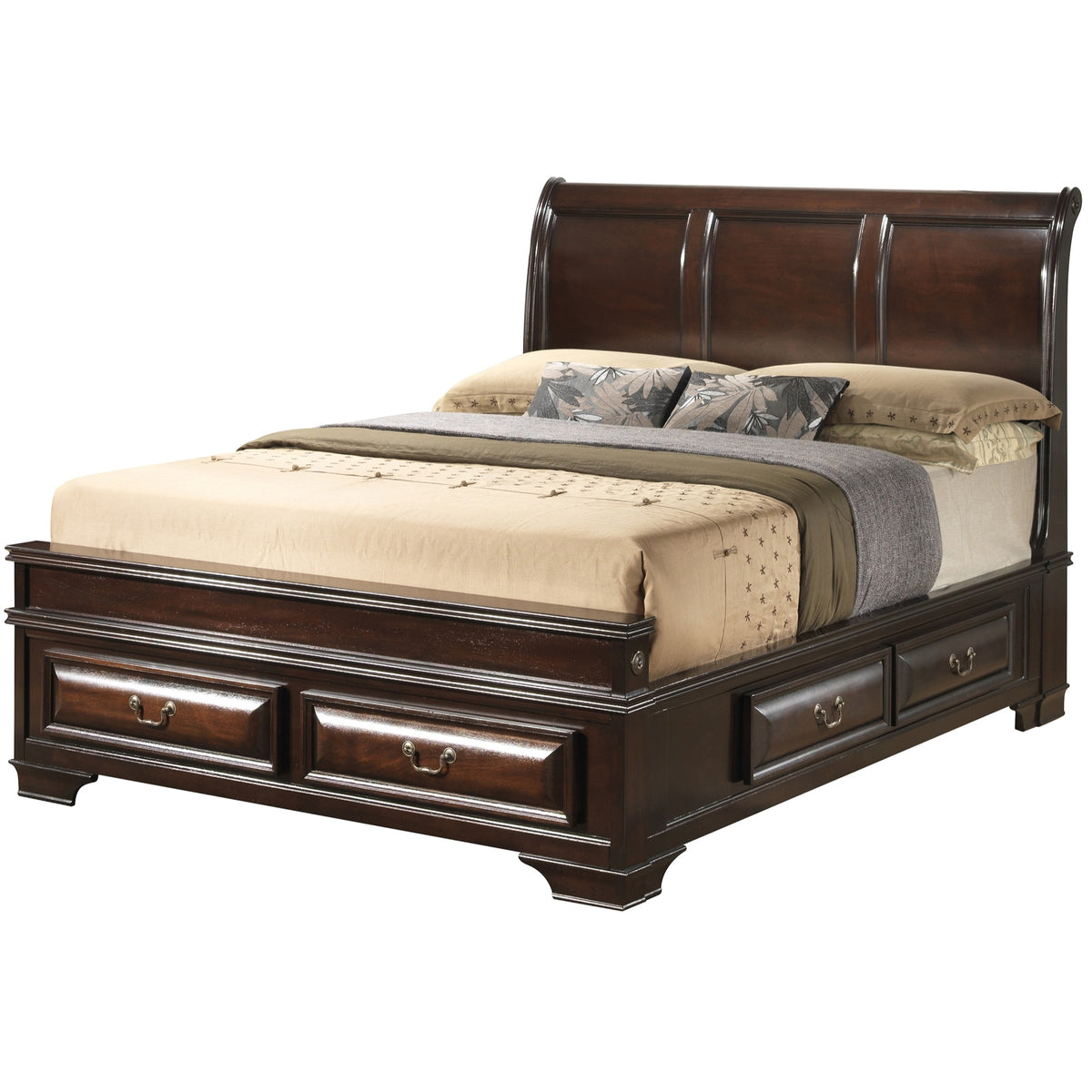 Lavita Cappuccino King Panel Beds