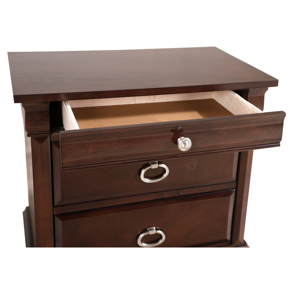 Triton 3Drawer Cappuccino Nightstand (27 In. H X 17 In. W X 26 In. D)