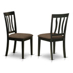 East West Furniture PFAN5-BCH-C 5 Piece Kitchen Table Set for 4 Includes a Square Dining Room Table with Butterfly Leaf and 4 Linen Fabric Upholstered Chairs, 54x54 Inch, Black & Cherry
