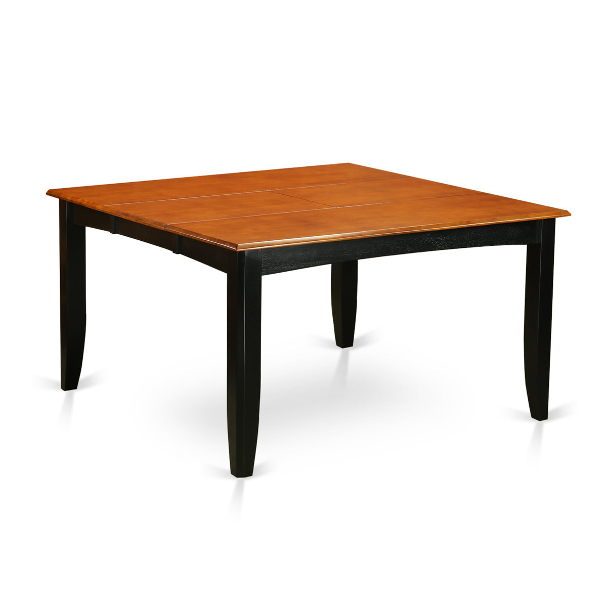 East West Furniture PFAN6-BCH-W 6 Piece Modern Dining Table Set Contains a Square Wooden Table with Butterfly Leaf and 4 Dining Room Chairs with a Bench, 54x54 Inch, Black & Cherry