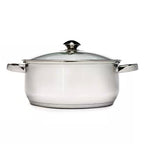 Round 5-Quart Stainless Steel Dutch Oven with Glass Lid