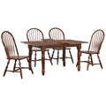 Sunset Trading Andrews 5 Piece 60 Inch  Rectangular Extendable Dining Set | Butterfly Leaf Table | Windsor Spindleback Chairs | Chest
