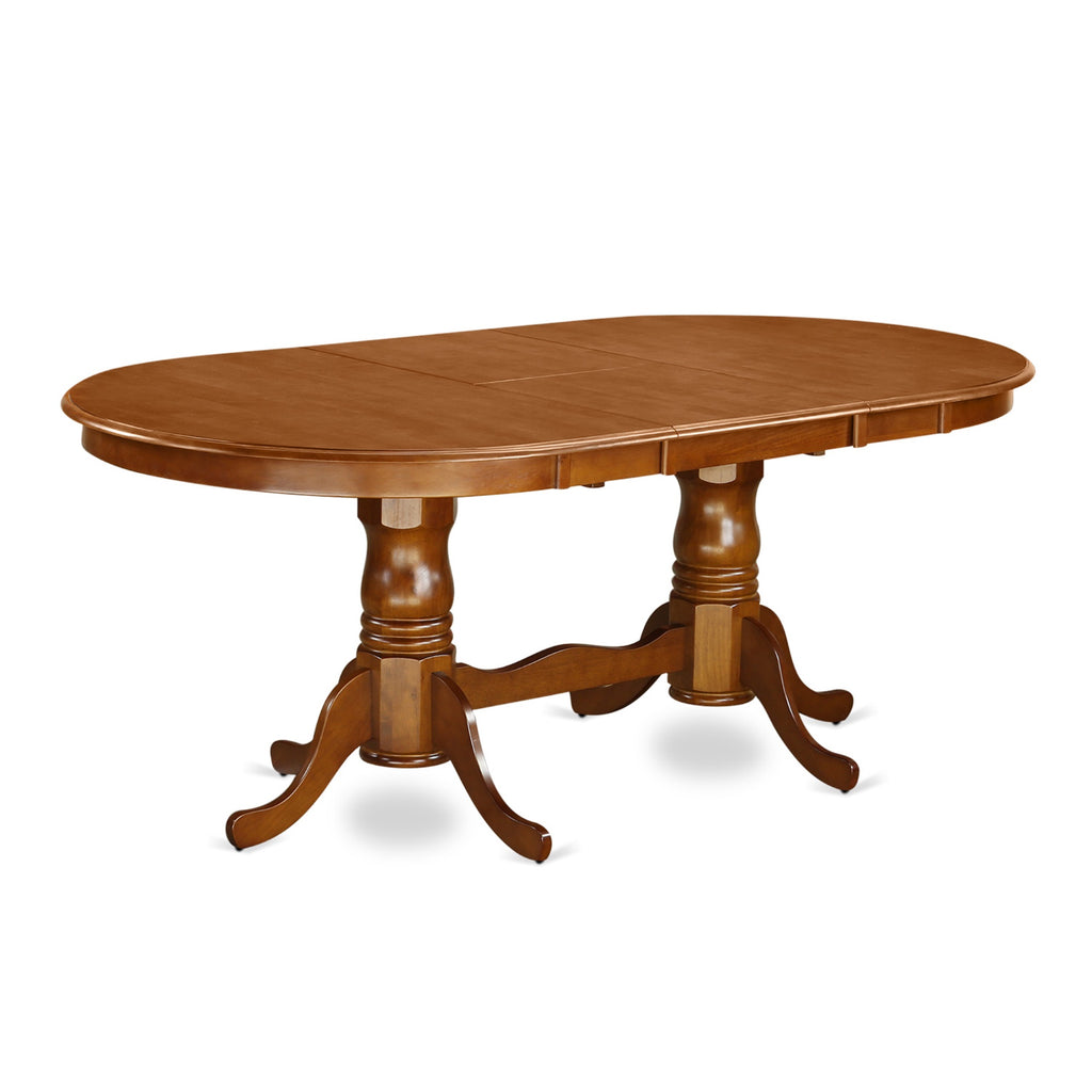 East West Furniture PLNA7-SBR-W 7 Piece Dining Table Set Consist of an Oval Dining Room Table with Butterfly Leaf and 6 Wood Seat Chairs, 42x78 Inch, Saddle Brown