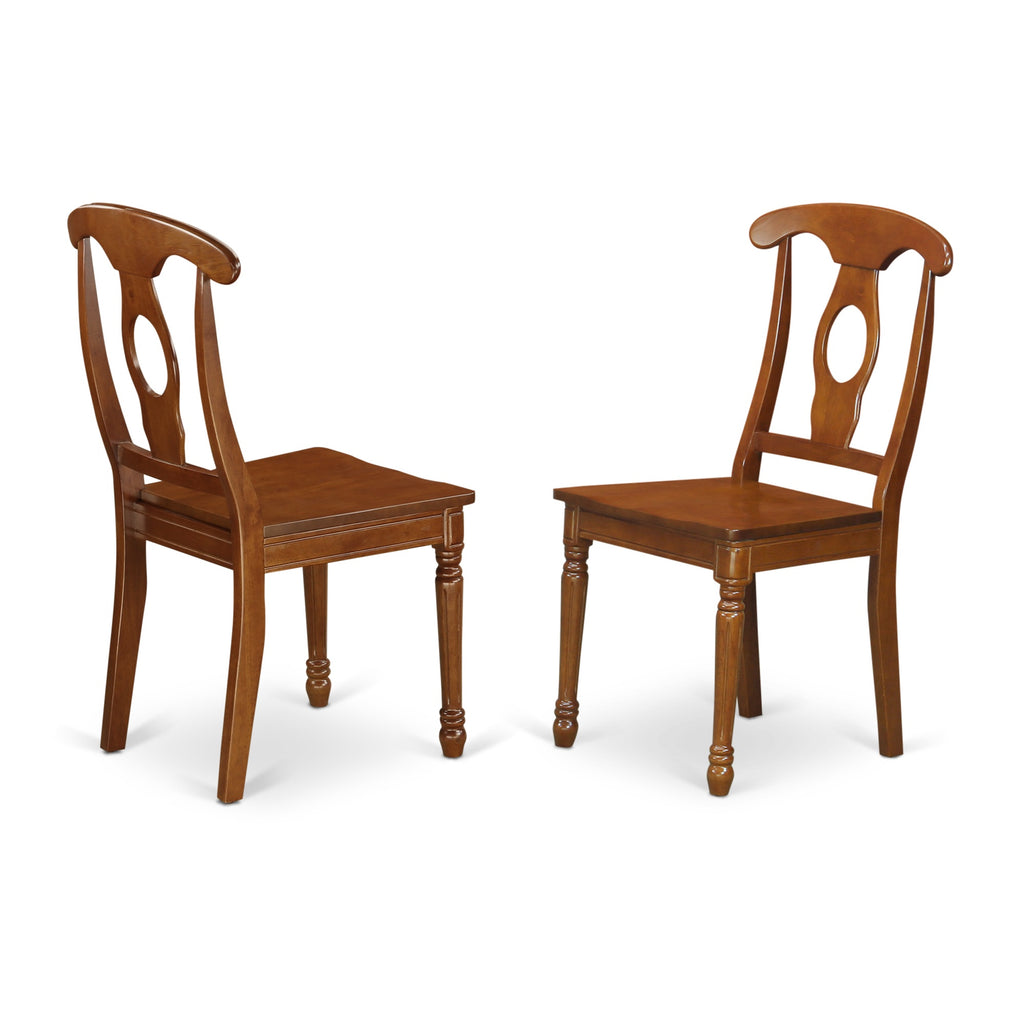 East West Furniture PLNA7-SBR-W 7 Piece Dining Table Set Consist of an Oval Dining Room Table with Butterfly Leaf and 6 Wood Seat Chairs, 42x78 Inch, Saddle Brown