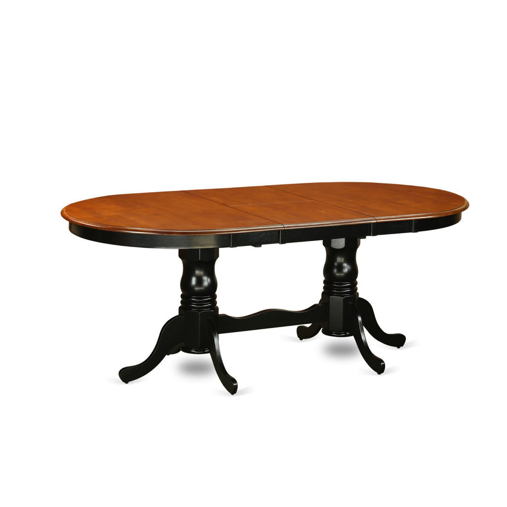 East West Furniture PLQU9-BCH-W 9 Piece Dining Table Set Includes an Oval Dinner Table with Butterfly Leaf and 8 Dining Room Chairs, 42x78 Inch, Black & Cherry