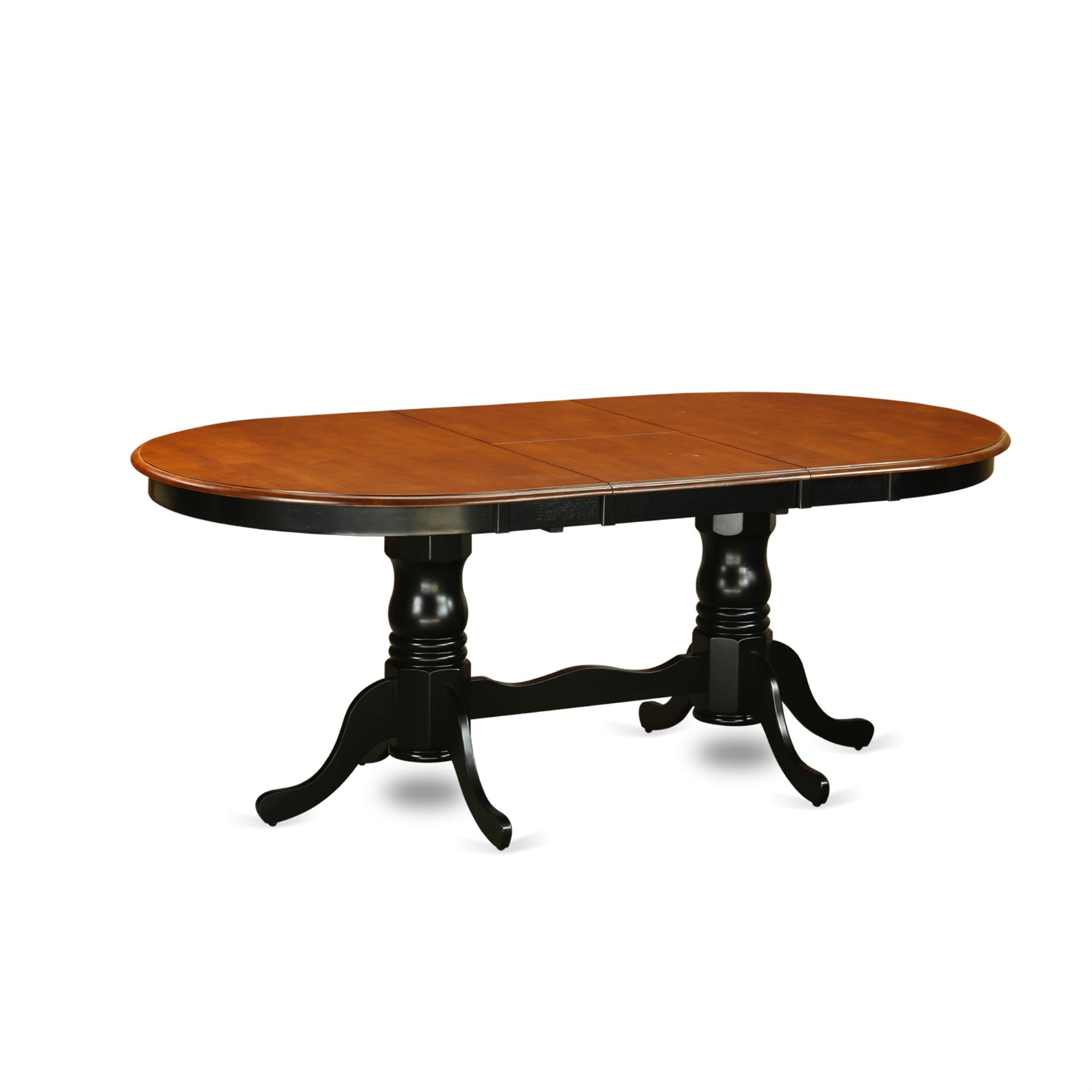 East West Furniture PLQU9-BCH-W 9 Piece Dining Table Set Includes an Oval Dinner Table with Butterfly Leaf and 8 Dining Room Chairs, 42x78 Inch, Black & Cherry