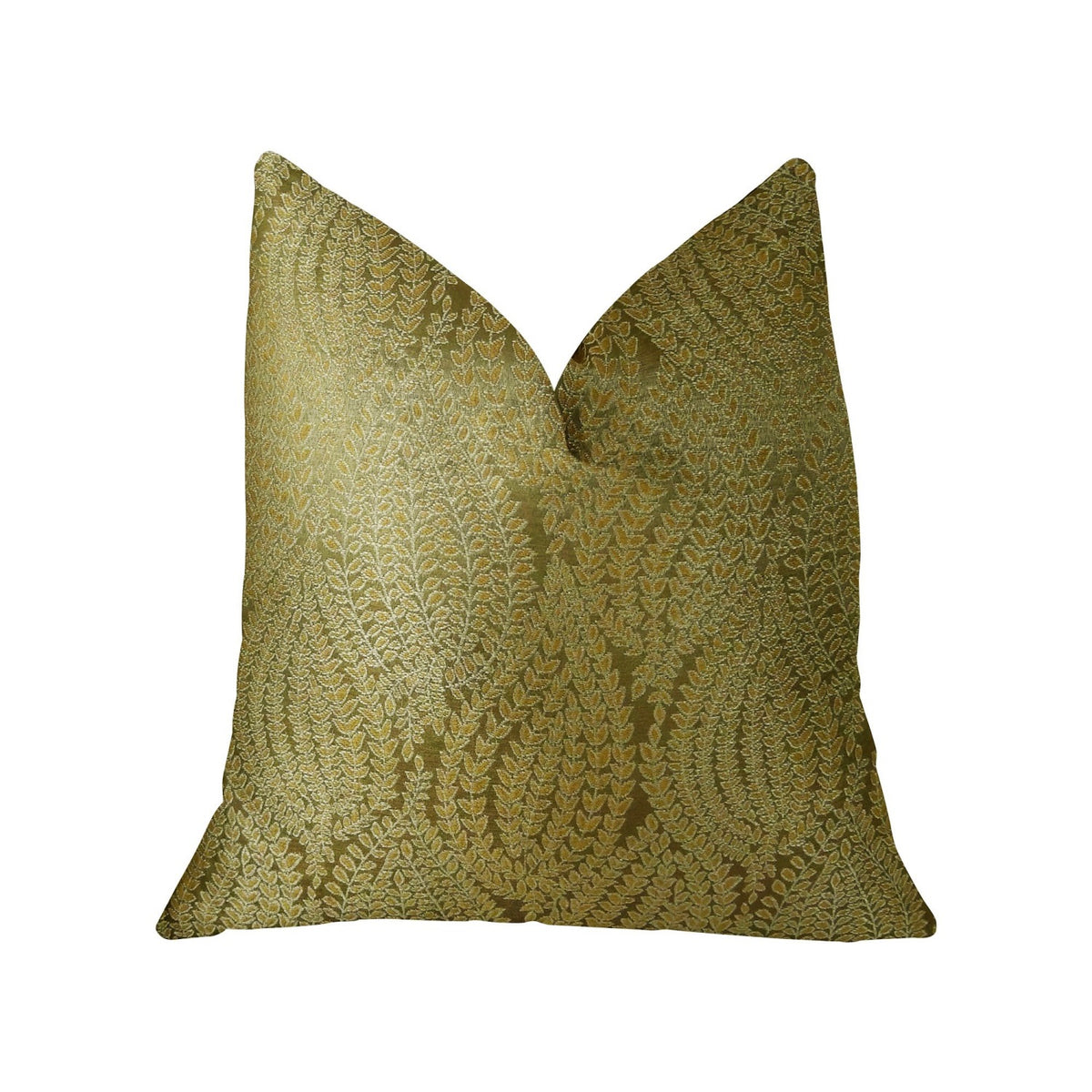 Plutus Leaf Pod Handmade Throw Pillow, (Double Sided  22' X 22')