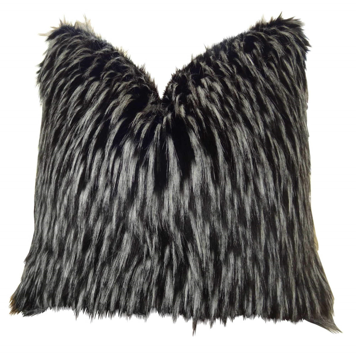 Plutus Wolf Fur Handmade Throw Pillow, (20' X 26' Standard)