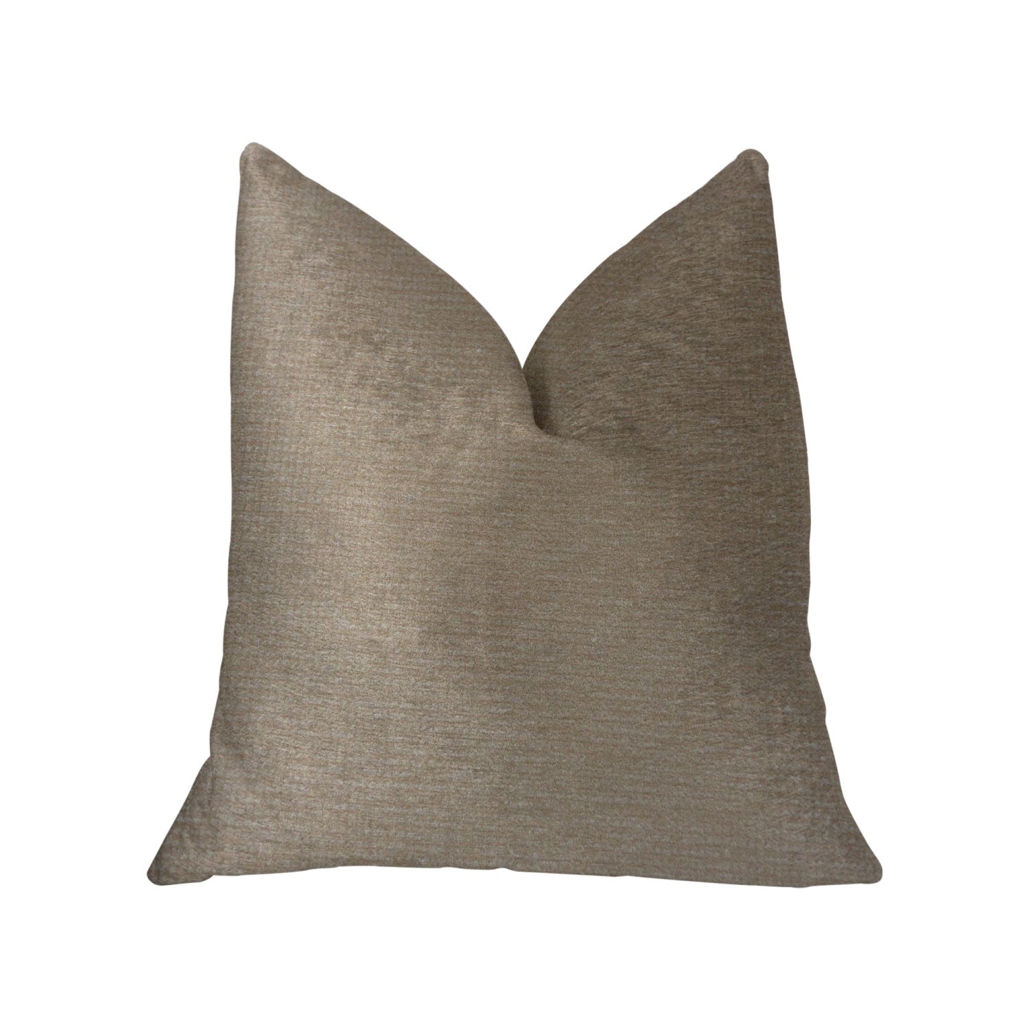 Plutus Caf Au Lait Brown And Beige Luxury Throw Pillow - Double Sided  20' X 36' King