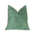 Plutus Sea Green Iota Turquoise Luxury Throw Pillow - Double Sided  18' X 18'