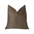 Plutus Aliza Gold And Gray Luxury Throw Pillow - Double Sided  18' X 18'