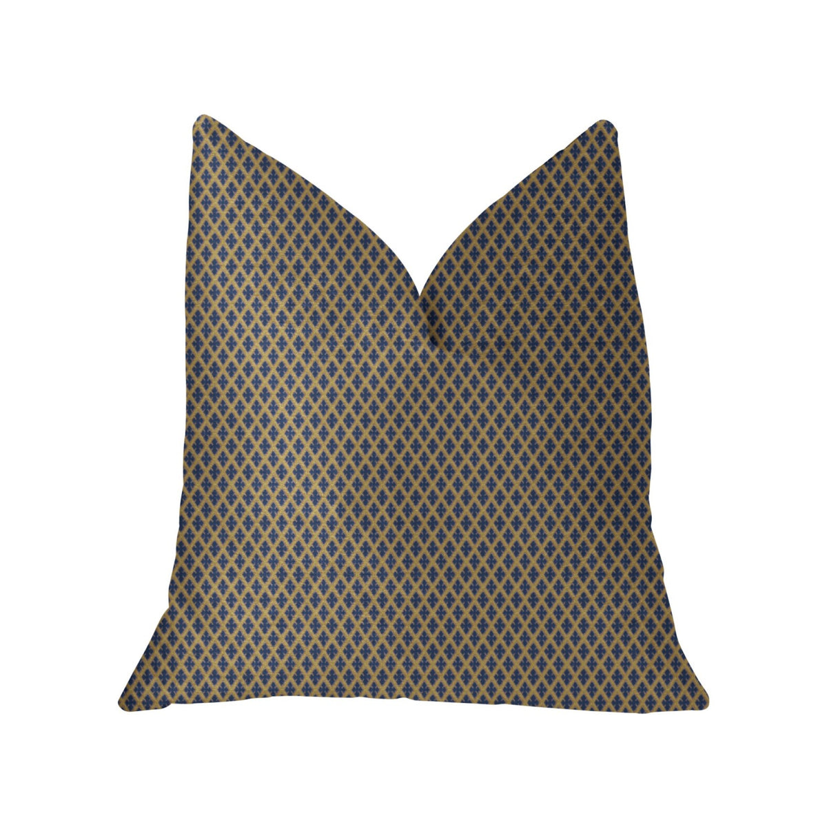 Plutus Zurie Bliss Prussian Blue Luxury Throw Pillow - Double Sided  24' X 24'
