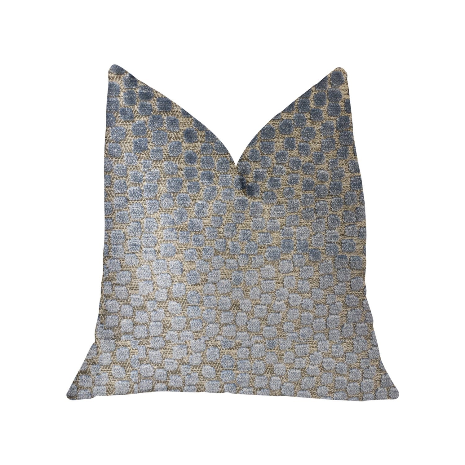 Plutus Dusky Gem Blue And Silver Luxury Throw Pillow - Double Sided  20' X 36' King