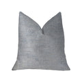 Plutus Icy Sky Blue And Silver Luxury Throw Pillow - Double Sided  18' X 18'