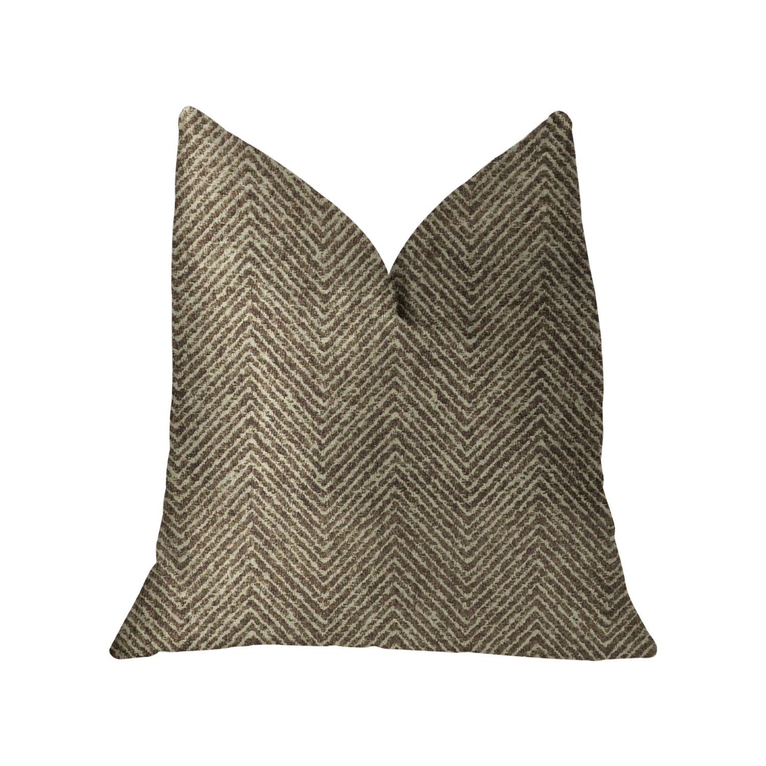 Plutus Hillside  Brown Luxury Throw Pillow - Double Sided  24' X 24'