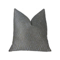 Plutus Dusky Veined  Silver And Taupe Luxury Throw Pillow - Double Sided  20' X 20'