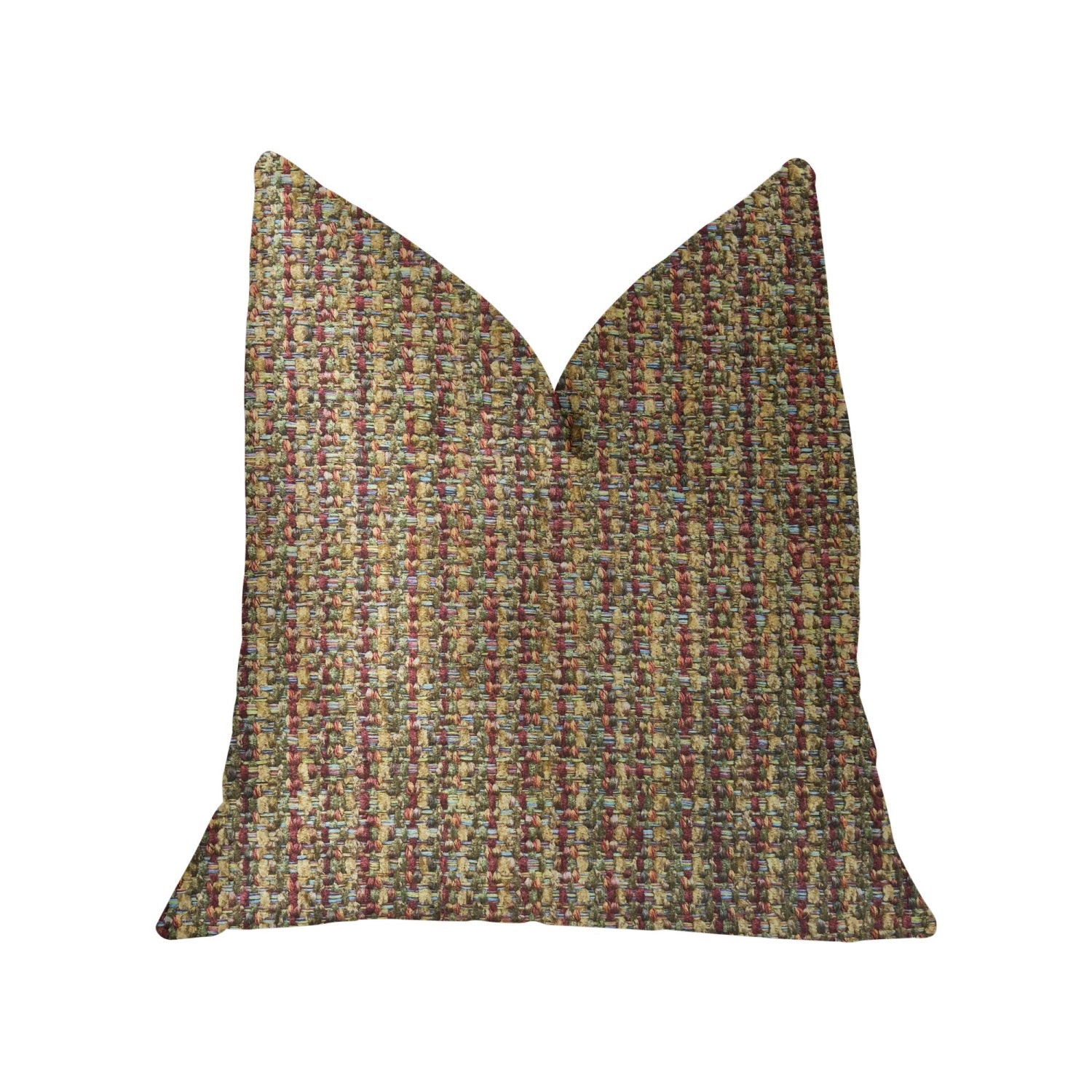 Plutus Prismatic Red And Brown Luxury Throw Pillow - Double Sided  20' X 26' Standard