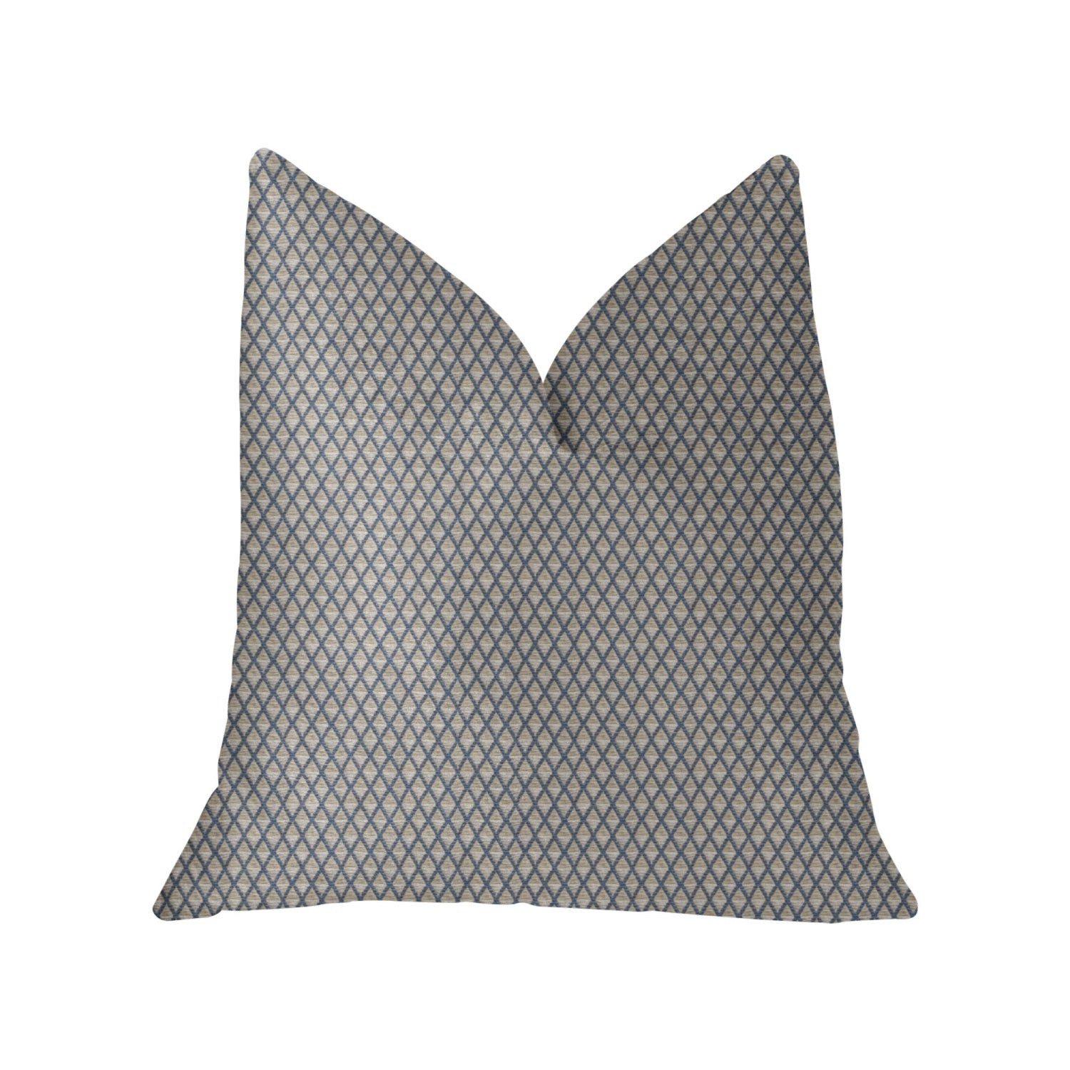 Plutus Highland Ridge Yellow, Blue And Ivory Luxury Throw Pillow - Double Sided  18' X 18'