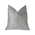 Plutus Silver Moon Gray And Silver Luxury Throw Pillow - Double Sided  26' X 26'