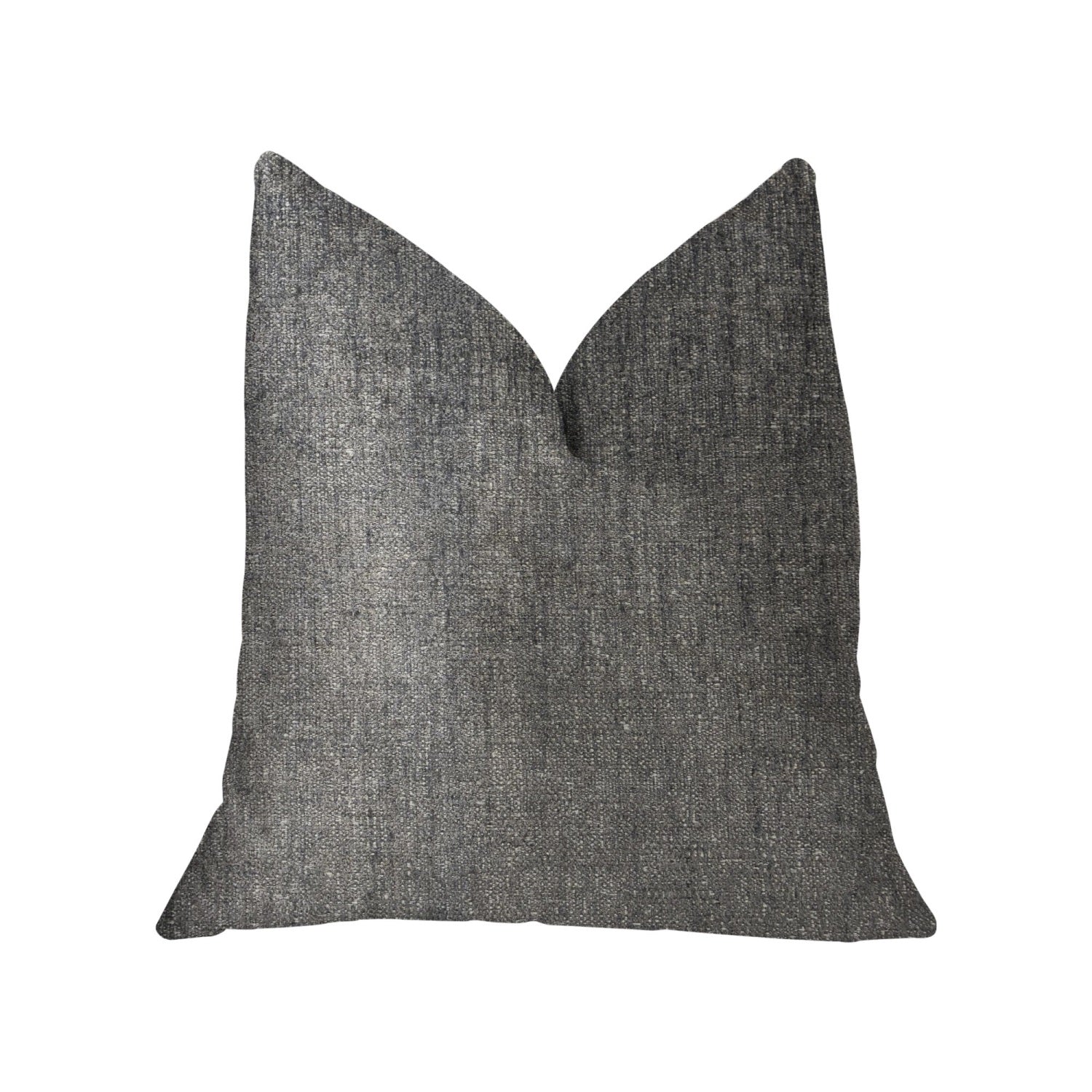 Plutus Cambridge Gray And Silver Luxury Throw Pillow - Double Sided  20' X 30' Queen