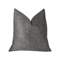 Plutus Cambridge Gray And Silver Luxury Throw Pillow - Double Sided  22' X 22'