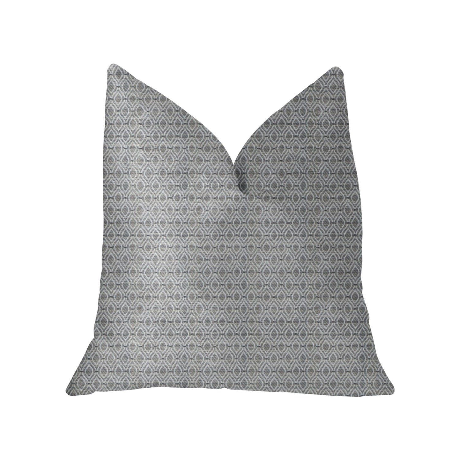 Plutus Deluxe Rockland Beige And Silver Luxury Throw Pillow - Double Sided  12' X 20'