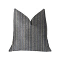 Plutus Parallel Lanes Blue, Beige And Brown Luxury Throw Pillow - Double Sided  20' X 36' King