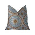 Plutus Sunset Cottage Orange, Blue And Ivory Luxury Throw Pillow - Double Sided  24' X 24'