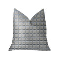 Plutus Silverton Silver Artificial Leather Luxury Throw Pillow - Double Sided  20' X 26' Standard