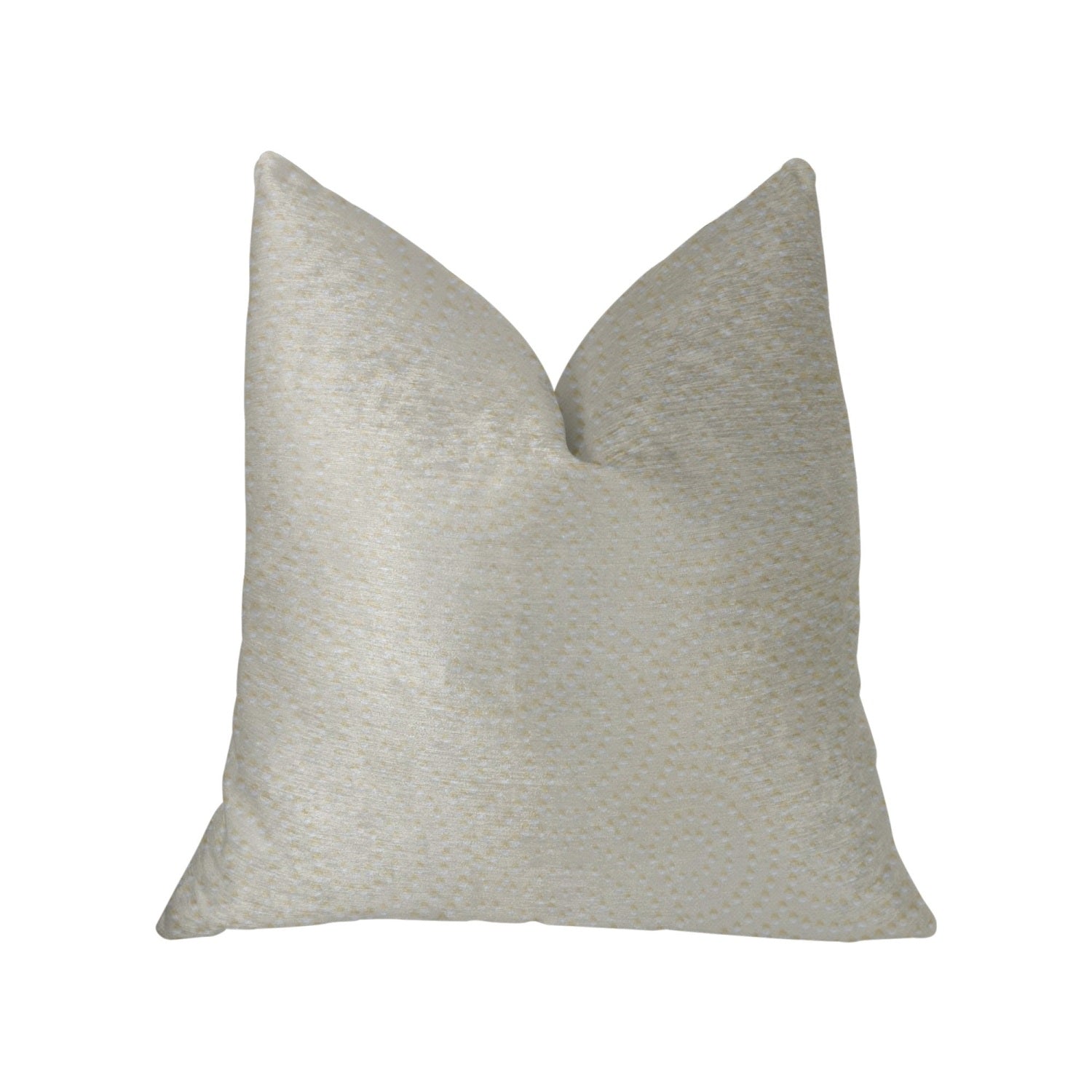 Plutus White Dove White Artificial Leather Luxury Throw Pillow - Double Sided  20' X 30' Queen