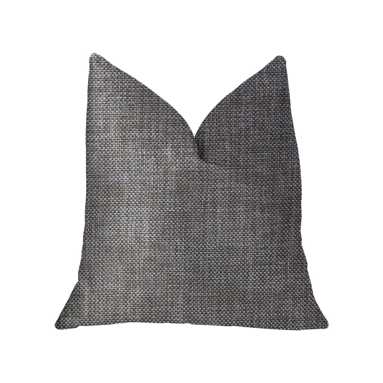 Plutus Grey Pebble Silver Luxury Throw Pillow - Double Sided  22' X 22'