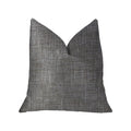 Plutus Grey Pebble Silver Luxury Throw Pillow - Double Sided  24' X 24'