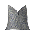 Plutus Kingston Waverly Blue And Ivory Luxury Throw Pillow - Double Sided  16' X 16'