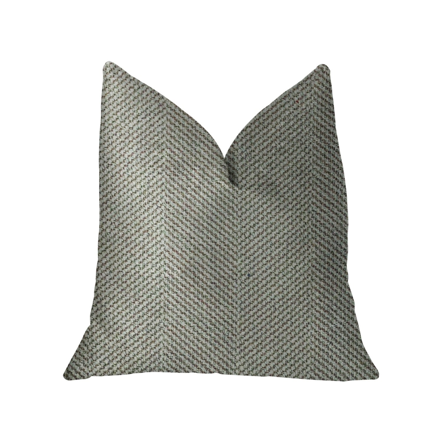 Plutus Jordyn Green And Gold Luxury Throw Pillow - Double Sided  22' X 22'