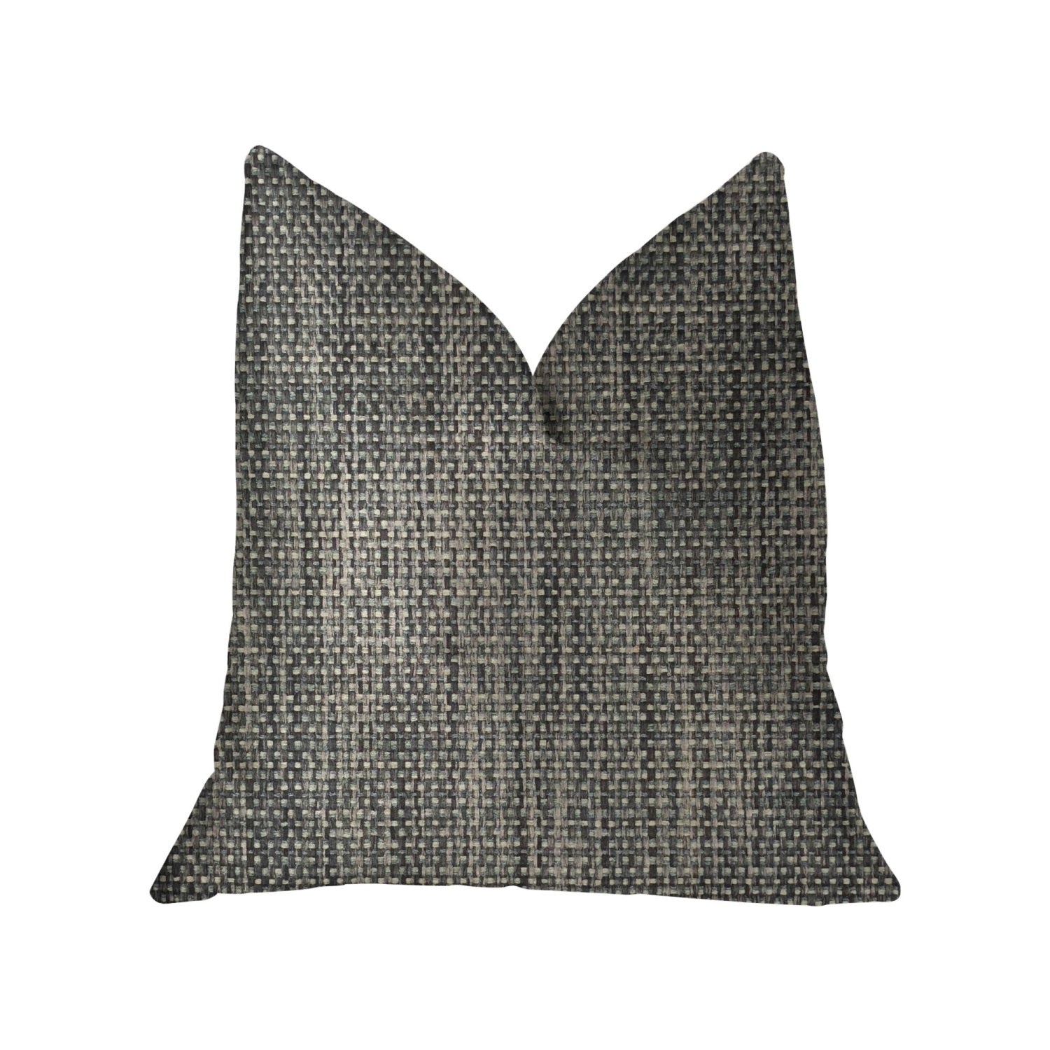 Plutus Bluejay Cayne  Blue And Gray Luxury Throw Pillow - Double Sided  18' X 18'