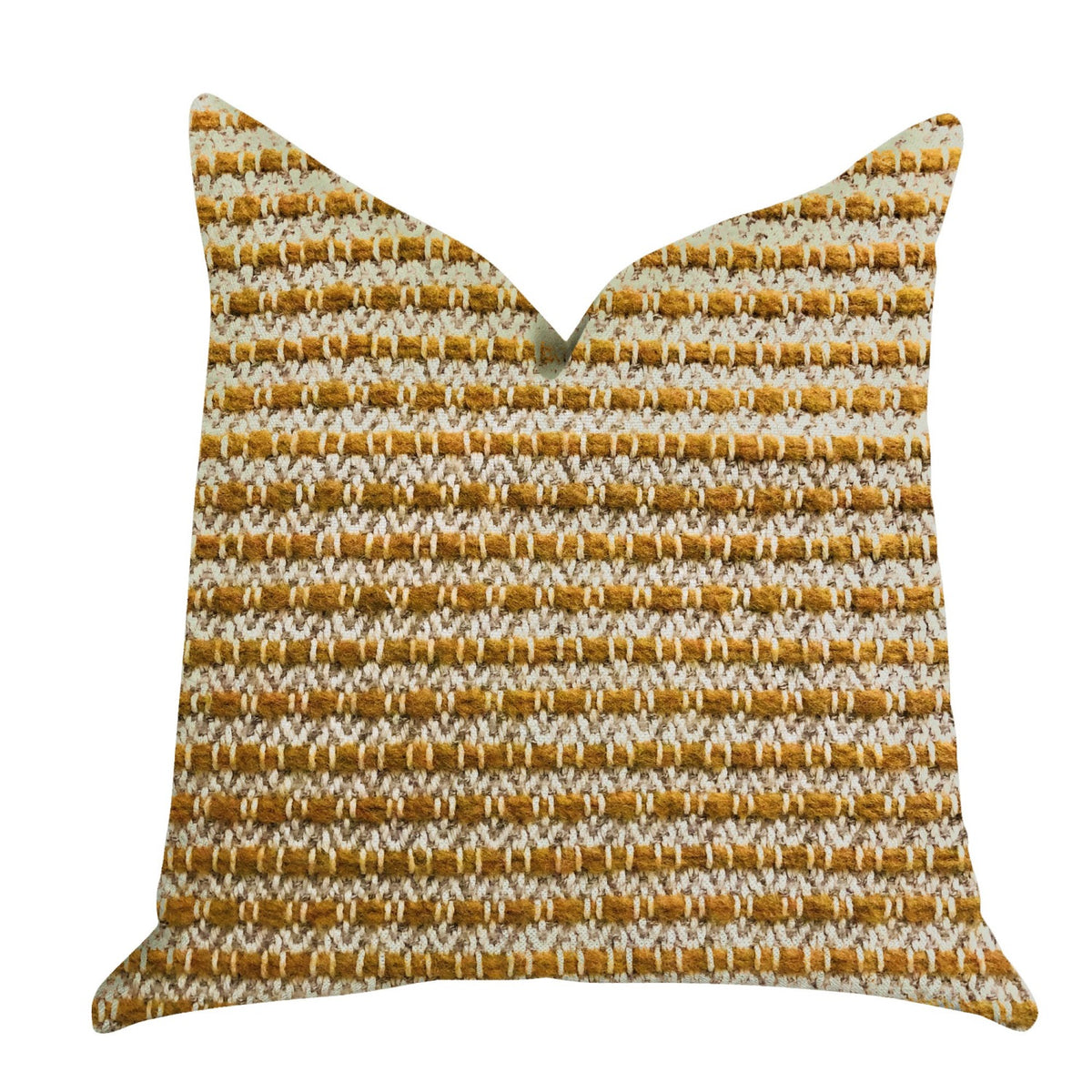 Plutus Hamilton Braid Brown Tones Luxury Throw Pillow  - Double Sided  20' X 26' Standard