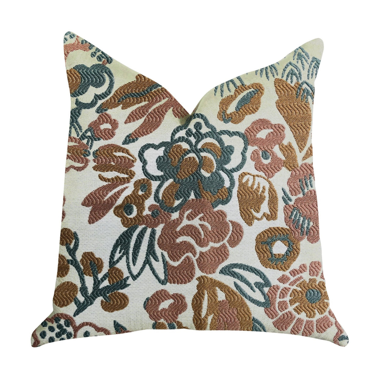 Plutus Floweret Luxury Throw Pillow - Double Sided  22' X 22'