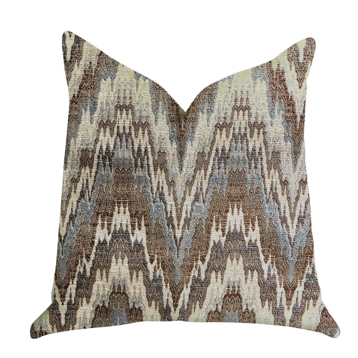 Plutus Mid Night Oblique Ridge Wave Luxury Throw Pillow - Double Sided  18' X 18'