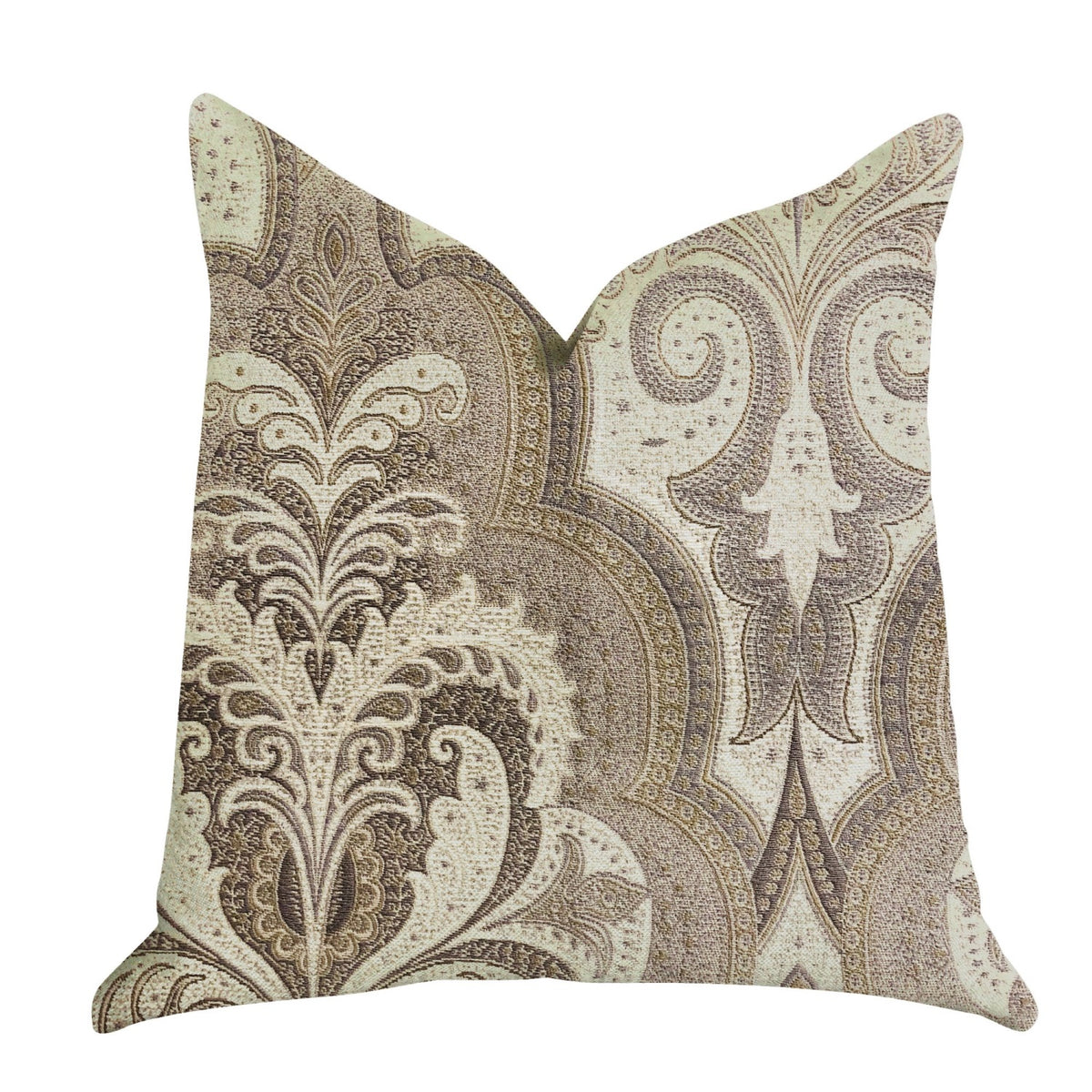 Plutus Tawny Isabella Damask Luxury Throw Pillow  - Double Sided  26' X 26'