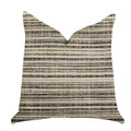 Plutus Skyway Lines Luxury Brown-Beige Multi Tones Throw Pillow - Double Sided  22' X 22'
