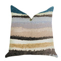 Plutus Blue Stone River Sand Multi Color Luxury Throw Pillow - Double Sided  20' X 30' Queen