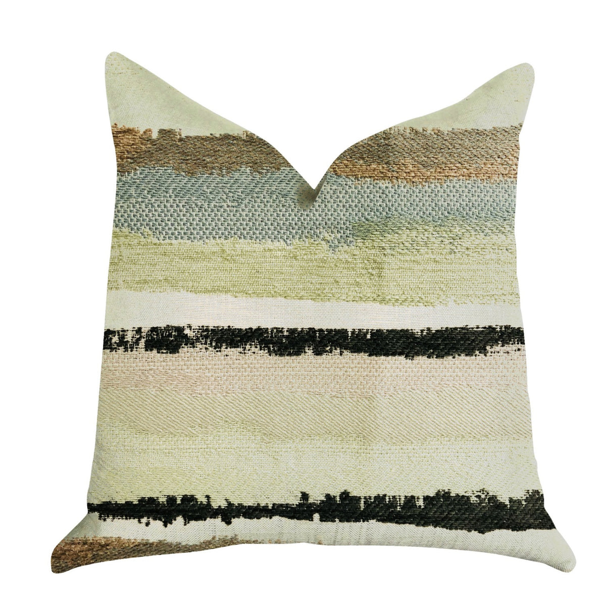 Plutus Lime Stone River Sand Multi Color Luxury Throw Pillow - Double Sided  20' X 30' Queen