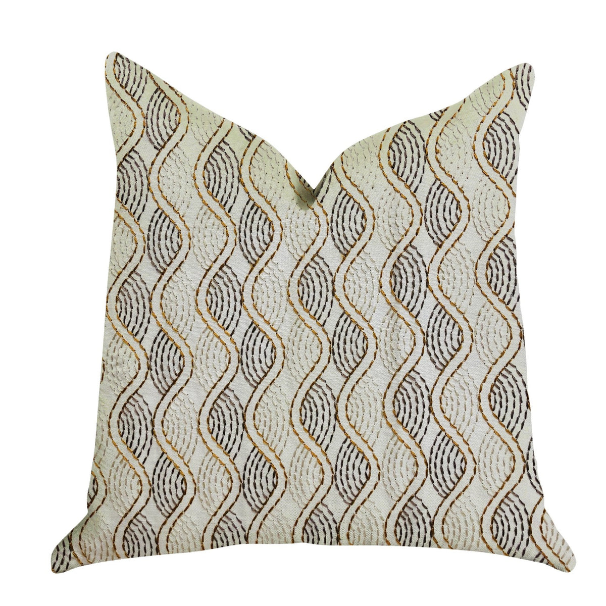 Plutus Enigma Twist Luxury Throw Pillow - Double Sided  22' X 22'