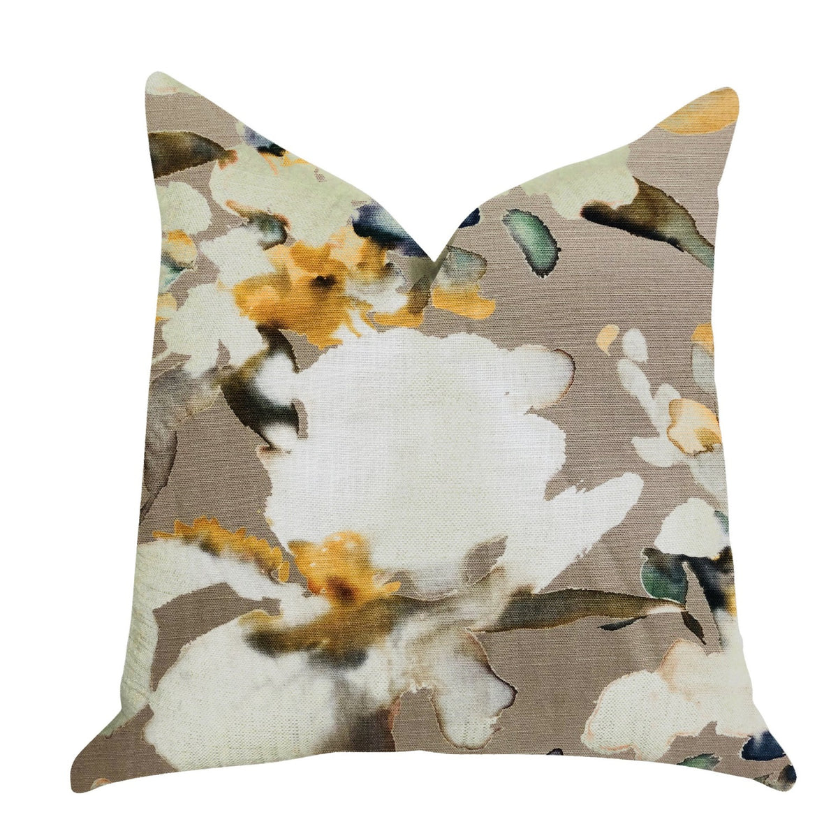 Plutus Maya De Aqua Floral Multi Color Luxury Throw Pillow  - Double Sided  20' X 26' Standard
