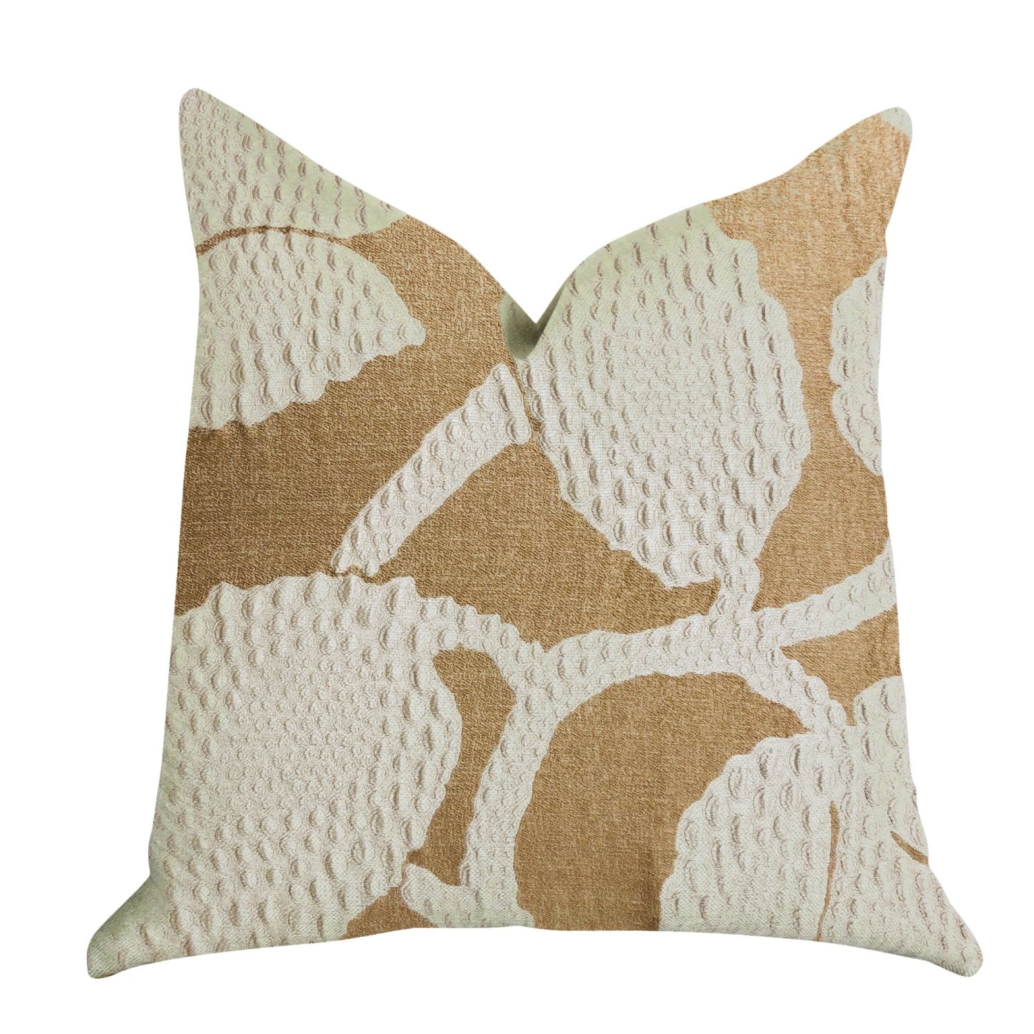 Plutus Golden Arabella Vine In Bronze Tones Luxury Throw Pillow - Double Sided  22' X 22'